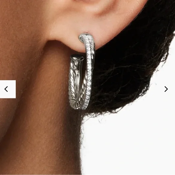 David Yurman Diamond Earrings Hoops